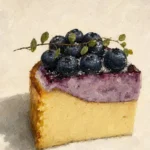 Blueberry Basque Cheesecake Slice