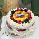 Dark Chocolate Blueberry Crème Brûlée Cake - Image 4