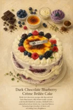 Dark Chocolate Blueberry Crème Brûlée Cake - Image 7
