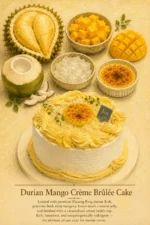 Durian Mango Crème Brûlée Cake - Image 5