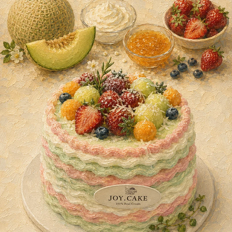 Melon Strawberry Art Cake1 Melon Strawberry Art Cake - Image 1