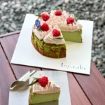 Pistachio & Raspberry Basque Cheesecake Slice - Image 3