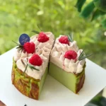 Pistachio & Raspberry Basque Cheesecake Slice - Image 4