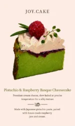 Pistachio & Raspberry Basque Cheesecake Slice - Image 7