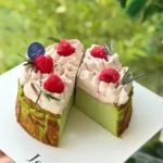 Pistachio & Raspberry Basque Cheesecake - Image 5