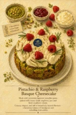 Pistachio & Raspberry Basque Cheesecake - Image 7