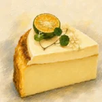 Yuzu & Jasmine Basque Cheesecake Slice